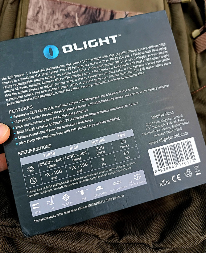 چراغ قوه اولایت مدل OLight R50 Seeker2500 Lumens