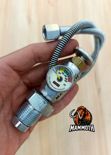 کیت شارژ مانومتر دار دارای مهره هرزگرد و شیلنگ فنر پیچ